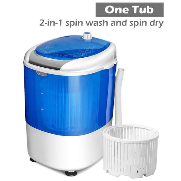 5.5 lbs. 0.6 cu. ft. Top Load Washer Portable Mini Compact Washing Machine in Blue Dryer Gravity Drain