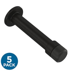 Bar 3 in. (76 mm) Solid Door Stop in Matte Black (5-Pack)