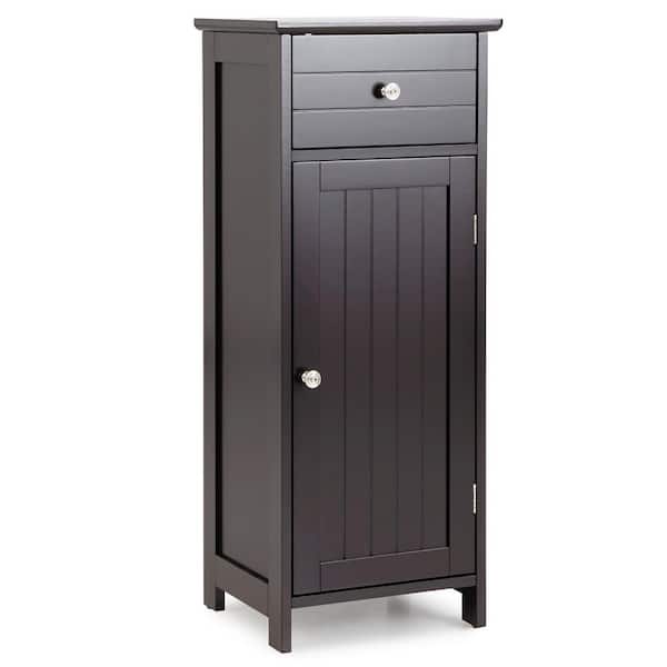 Costway Freestanding Bathroom Storage Cabinet for Kitchen and Living Room, Brown