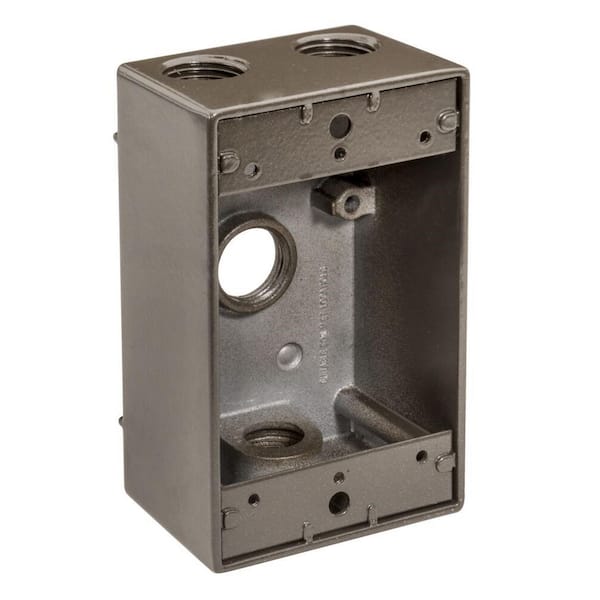 Southwire 1/2 in. Weatherproof 4-Hole Single Gang Box (25-Pack)