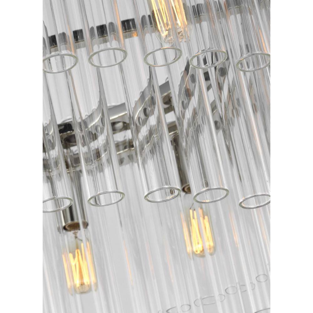 Beckett 12-Light Polished Nickel Drum Chandelier with Clear Glass