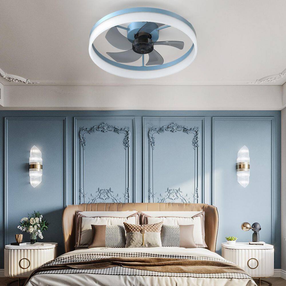 20 in. Smart Indoor Blue Flush Mount Standard Ceiling Fan with Integrated LED and Remote Included price history on PriceWatchPro