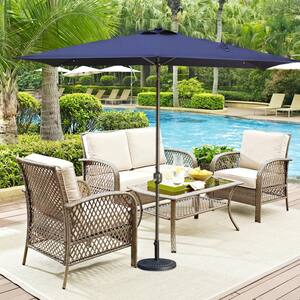 Sunnydaze Decor 9 ft. Aluminum Market Auto Tilt Patio Umbrella in