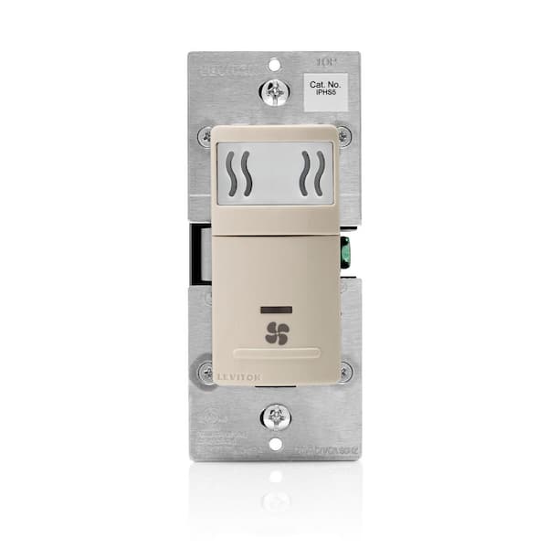 Leviton - Decora In-Wall Humidity Sensor & Fan Control, 3 A, Single Pole, Light Almond