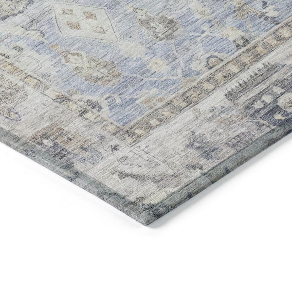 Chantille Machine Washable Indoor/Outdoor Abstract ACN1772 Sky 2 ft. 3 in. x 7 ft. 6 in. Runner Rug