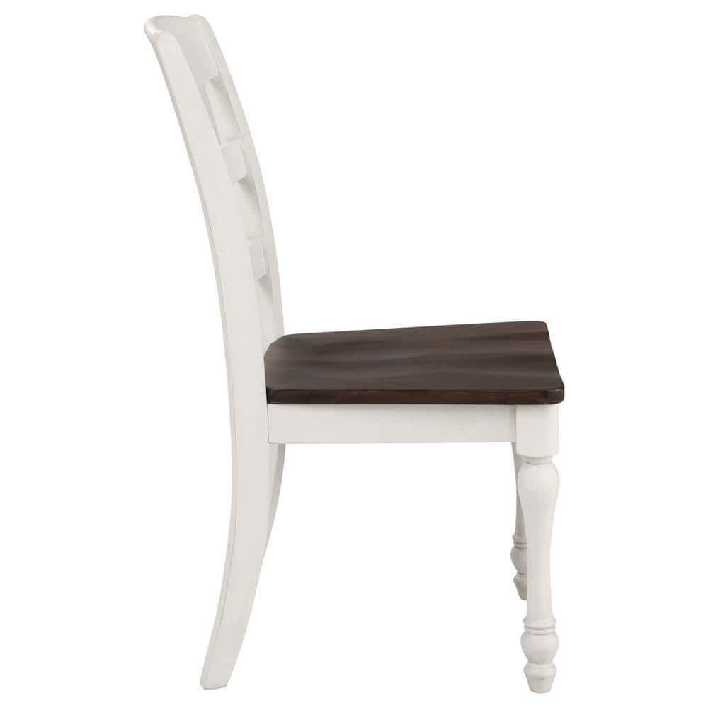 Madelyn High Ladderback White Wood Side Chair
