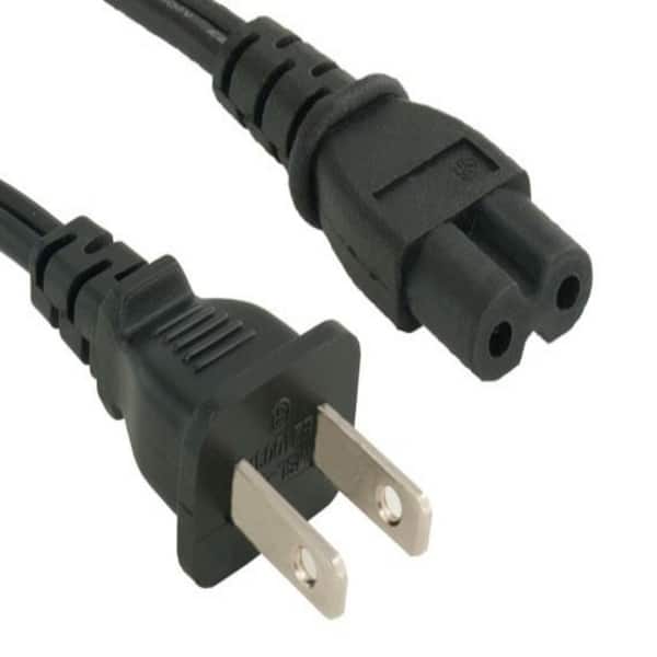 IEC320C7 to NEMA 1-15P 6 ft 2-Slot Polarized Power Cord 