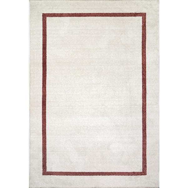 Hera 9 ft. X 11 ft. 5 in. Ivory/Brick Geometric Indoor Area Rug