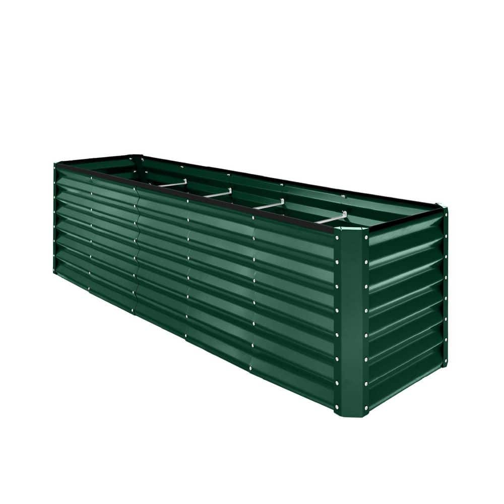 96 in. L x 24 in. W x 24 in. H Steel Dark Green Raised