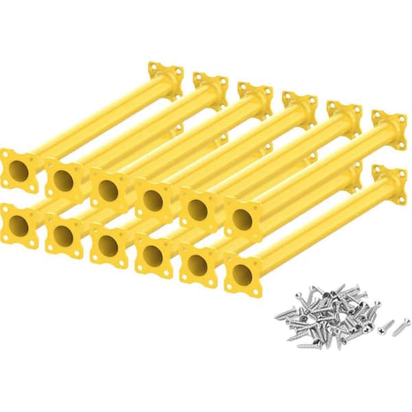 Monkey Bars Kit Playground Ladder Rungs for Backyard Indoor Outdoor Kids Metal Swing Set Playset Accessories (Yellow,