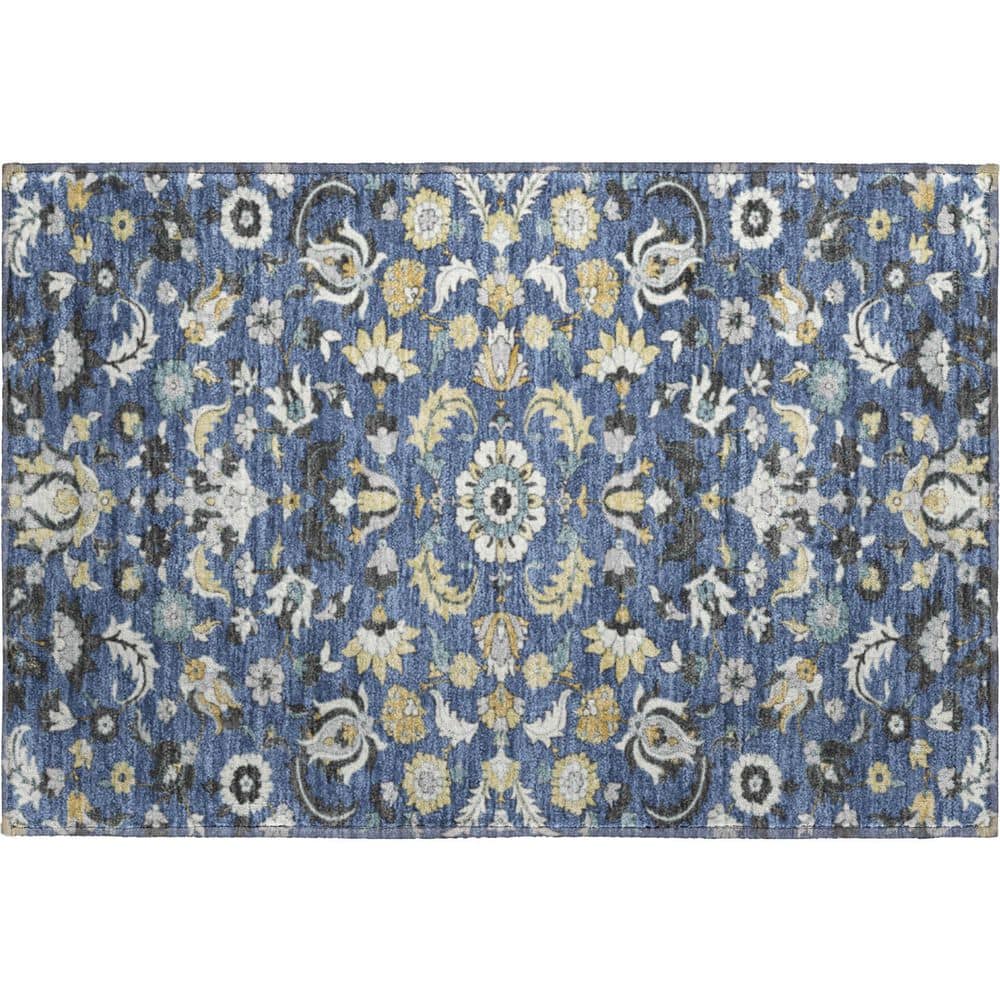 Mayfield Premium Machine Washable Abstract AMF2473 Navy 3 ft. x 4 ft. Area Rug price history on PriceWatchPro
