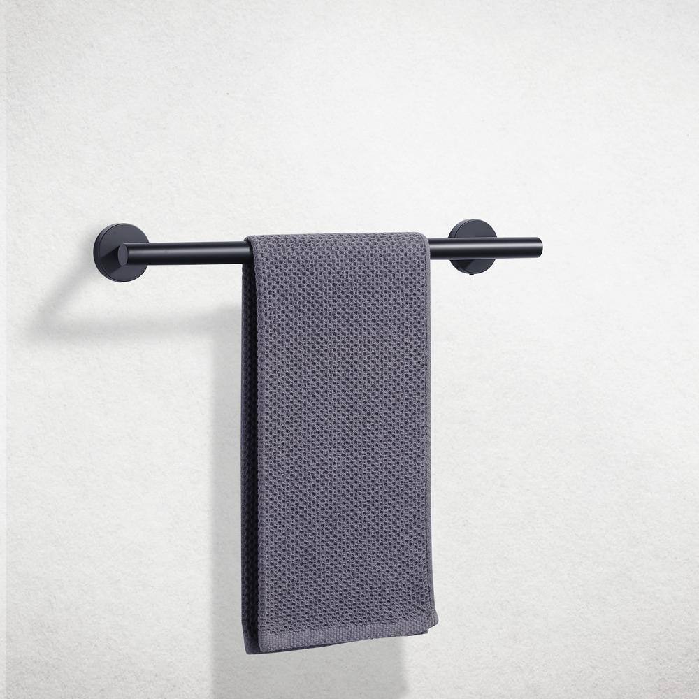 16'' Matte Black Stainless Steel Wall Mounted Towel Bar