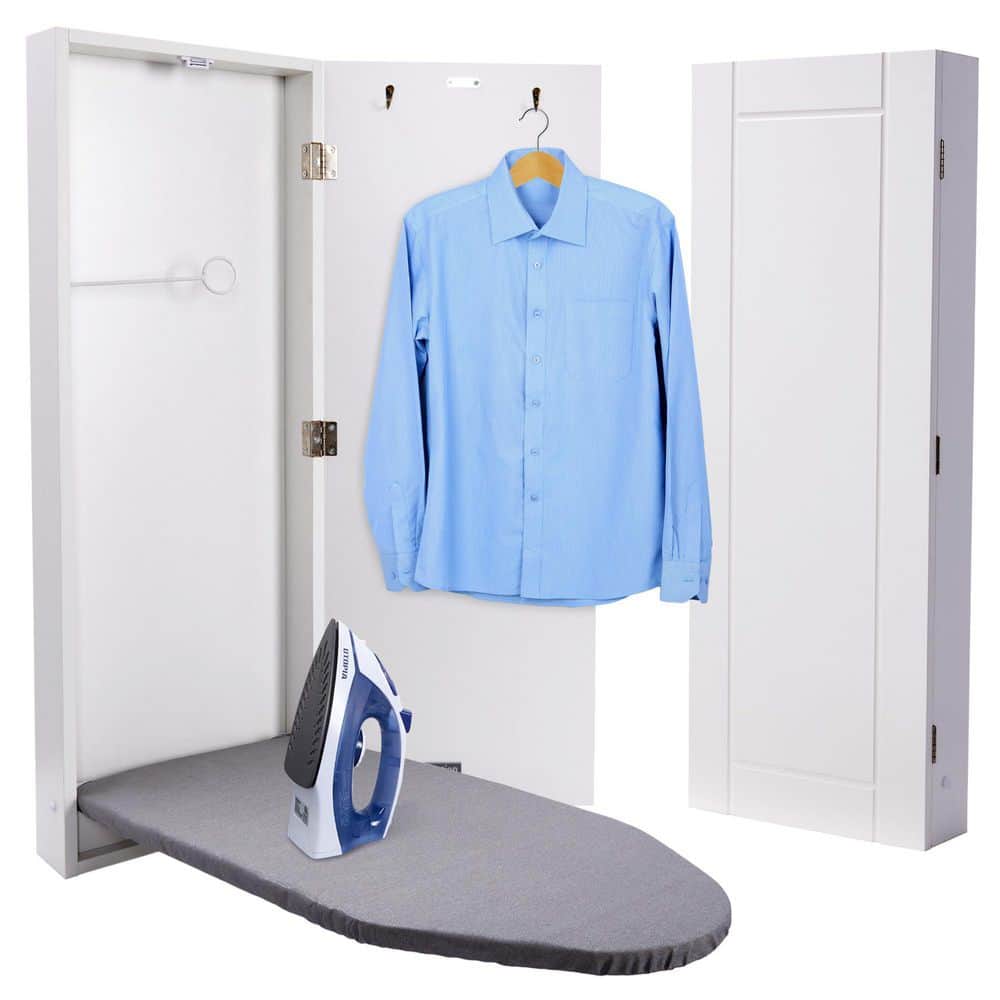 Ivation Ironing Board, Wall Mount Iron Board Holder and Ironing Board Cover, White IVAIBCAB - The Home Depot