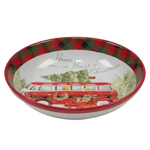 Lot 4 Pasta Bowl Cereal Soup Christmas Scene  Holiday Retroneau Stoneware 8" 