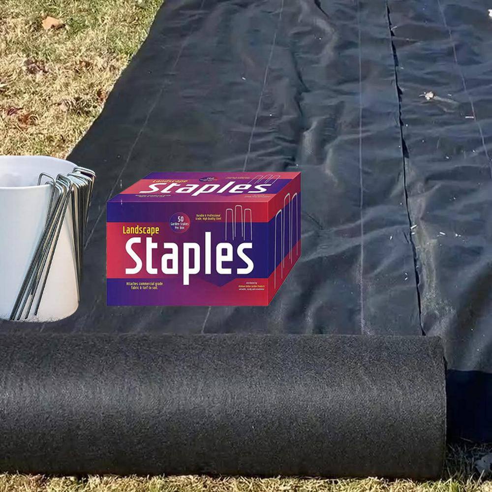 12-Inch Galvanized Steel Landscape Staples, 50-Pack