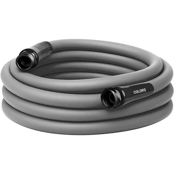 Garden Hose 5/8 in. x 25 ft. Lightweight All-Weather Water Hose, Durable and Flexible, Leak-Free Connections, Slate Gray