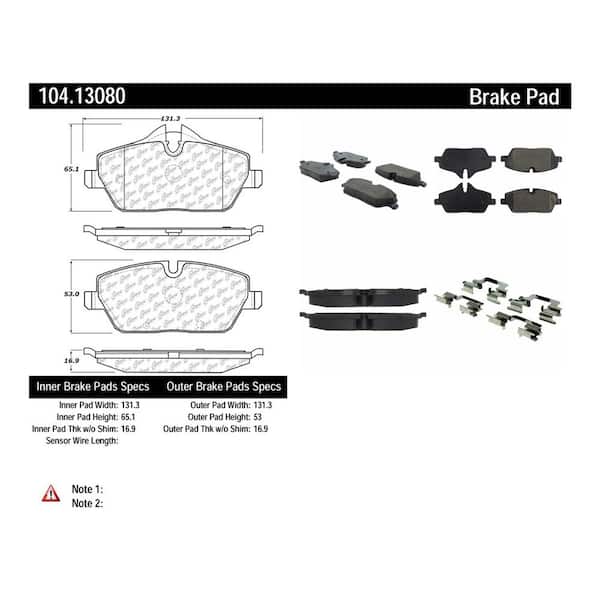 Centric Parts Disc Brake Pad Set 2007-2015 Mini Cooper 1.6L