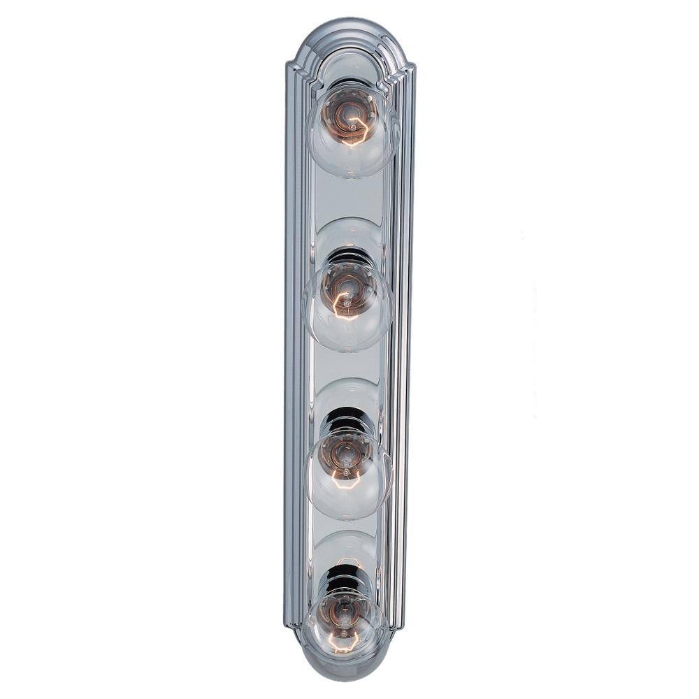 Chrome 4-Light Dimmable Wall Bath Fixture