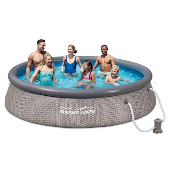Summer Escapes 15 x 36 Quick Set Round Above Ground Swimming Pool with Filter Pump System 