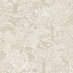 Grey Bygga Bo Woodland Village Paper Non-Pasted Non-Woven Matte Wallpaper