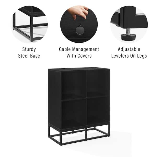 CROSLEY FURNITURE Enzo Black Record Storage Cube Bookcase CF1128