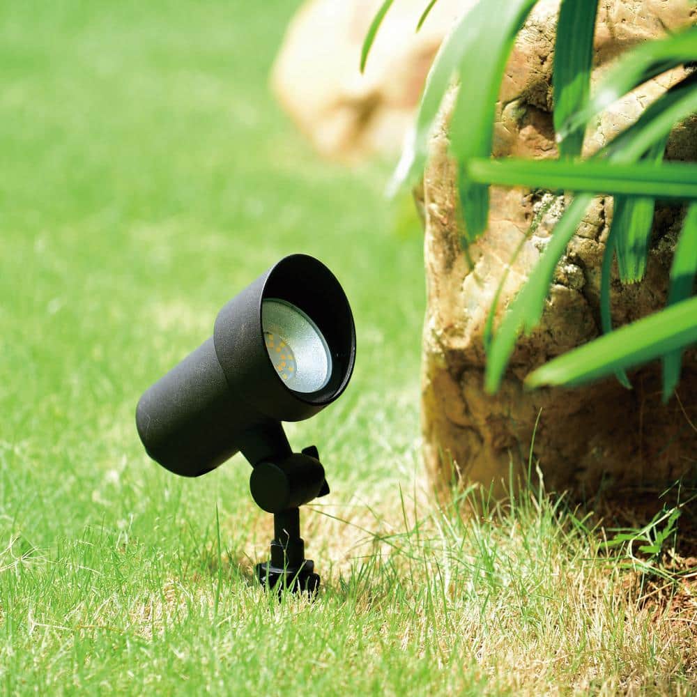 Black Aluminum Low-Voltage LED Outdoor Flood Light