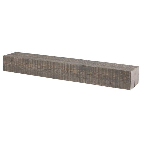 Dogberry Collections Solid Timber 48 in. x 6 in. Driftwood Mantel  m-sold-4806-drft-none - The Home Depot
