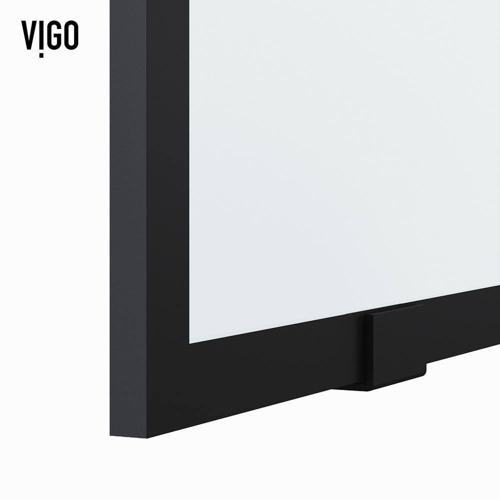 Elan 56-60" Matte Black Frameless Sliding Shower Door with Clear Glass