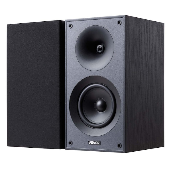 Passive Bookshelf Speaker, 300-Watt Book Shelf Stereo Speakers with 5.25 in. Woofer and 1 in. Tweeter, Detachable Grille