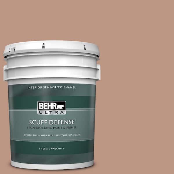 BEHR ULTRA 5 gal. #S190-4 Spiced Brandy Extra Durable Semi-Gloss Enamel Interior Paint & Primer