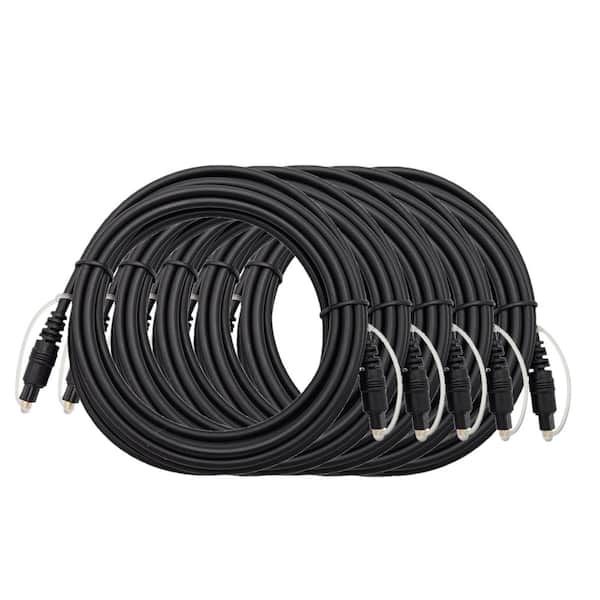 12 Feet TOSLINK Digital Optical Audio Molded Cable Black 5-Pack