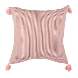 Sidney Rusty Red/White 16 in. x 16 in. Throw Pillow