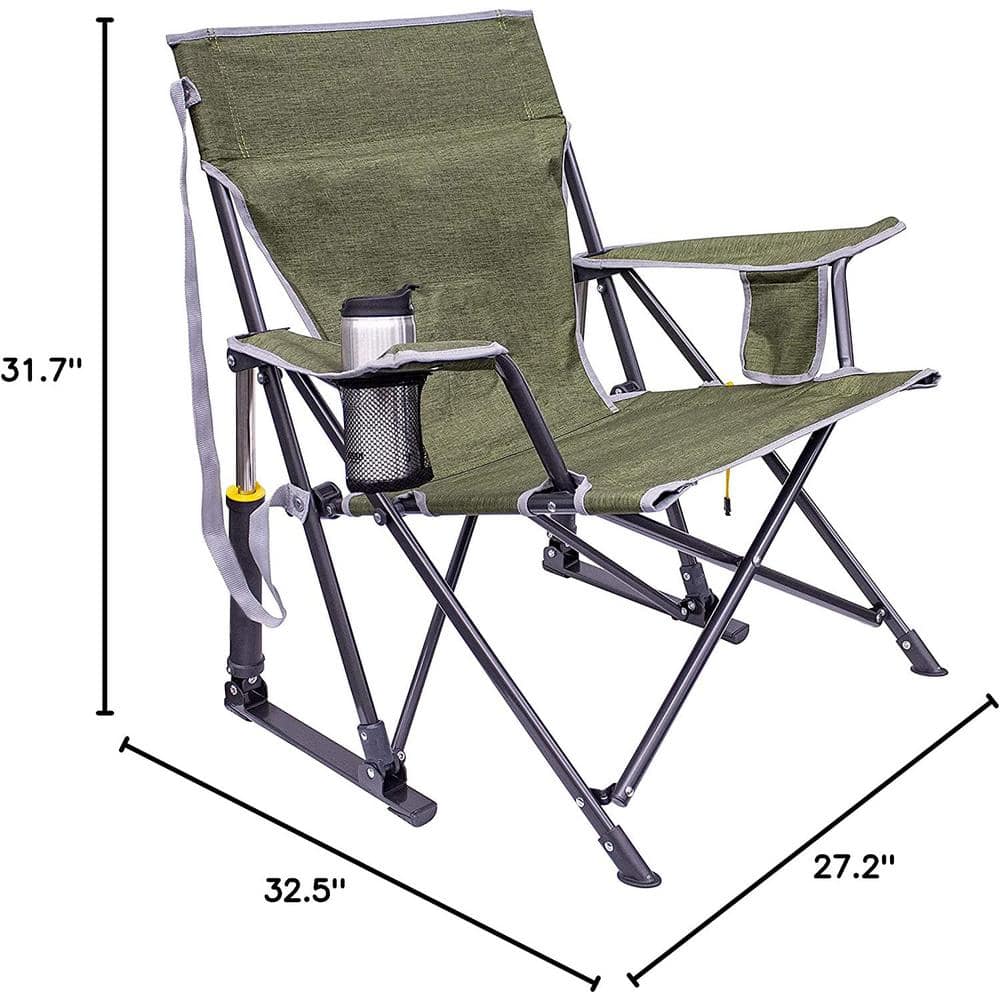 Heathered Loden Steel Frame Outdoor Rocking Chair