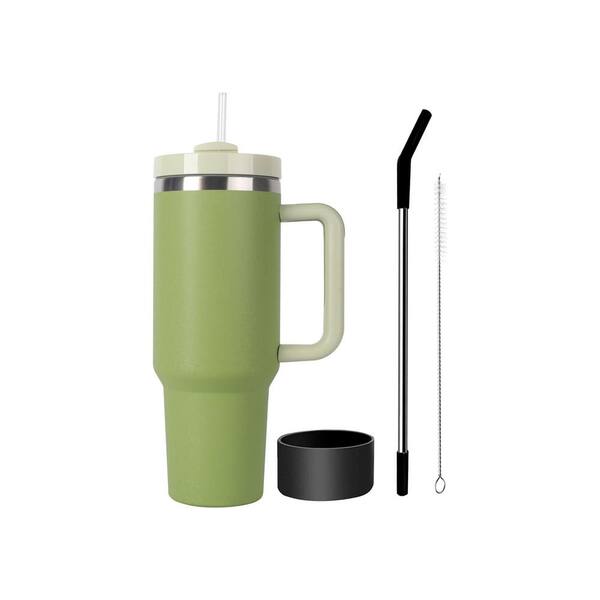 40 oz Tumbler with Handle, Rainbow Paint Insluated Tumbler with Lid and  Straw, Double Wall Vacuum