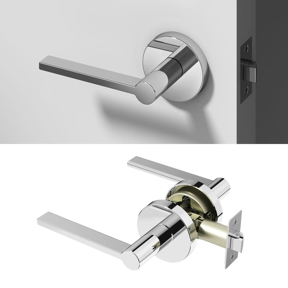 Okun Muse Brass Chrome Passage Hall/Closet Flat Door Handle with