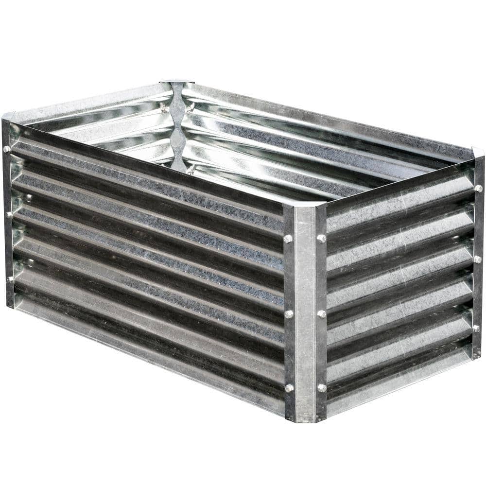 Galvanized Steel Rectangular Raised Garden Bed, 22 x 40 x 17 inches