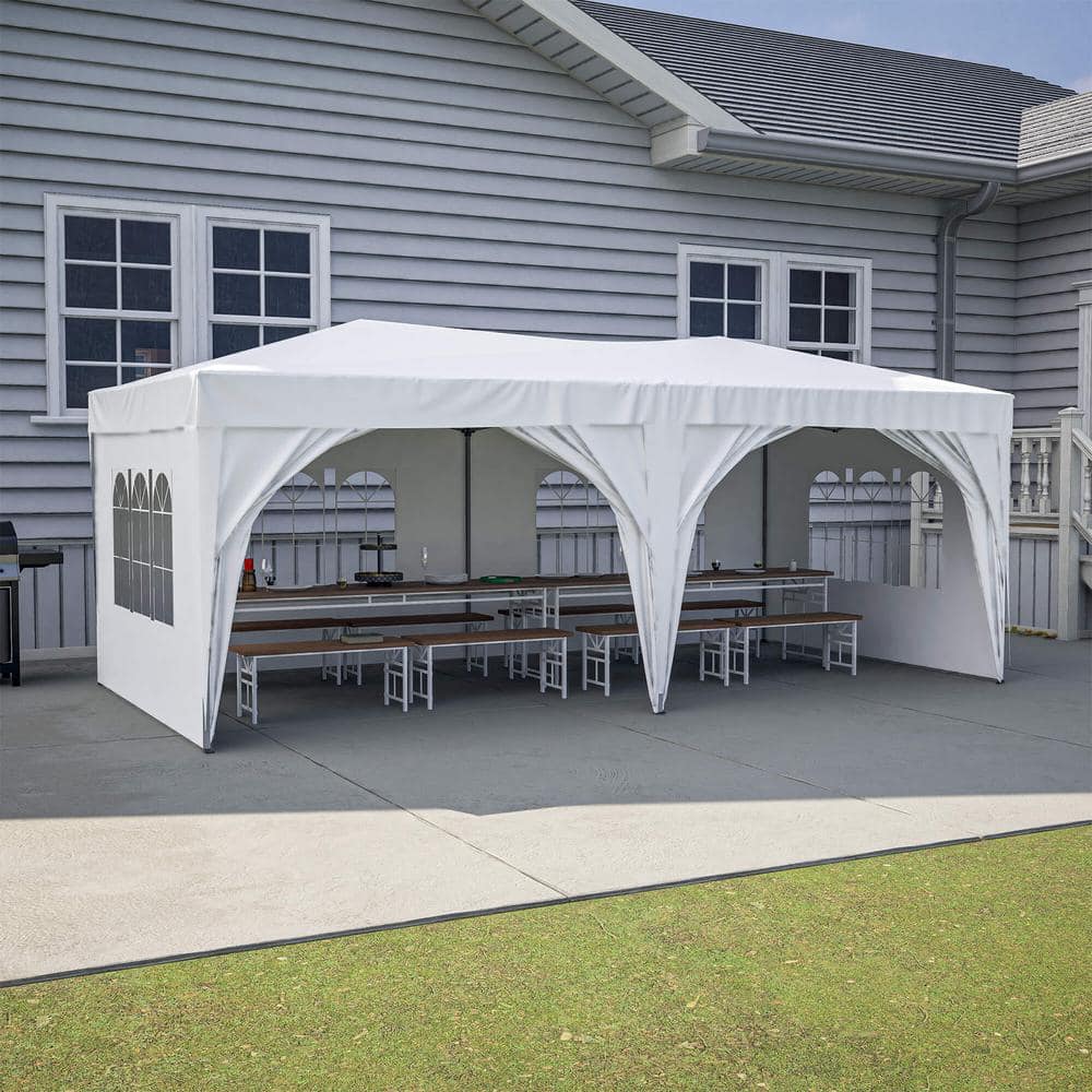 HOTEBIKE 10 ft. x 20 ft. Outdoor Canopy Portable Party Tent with 6