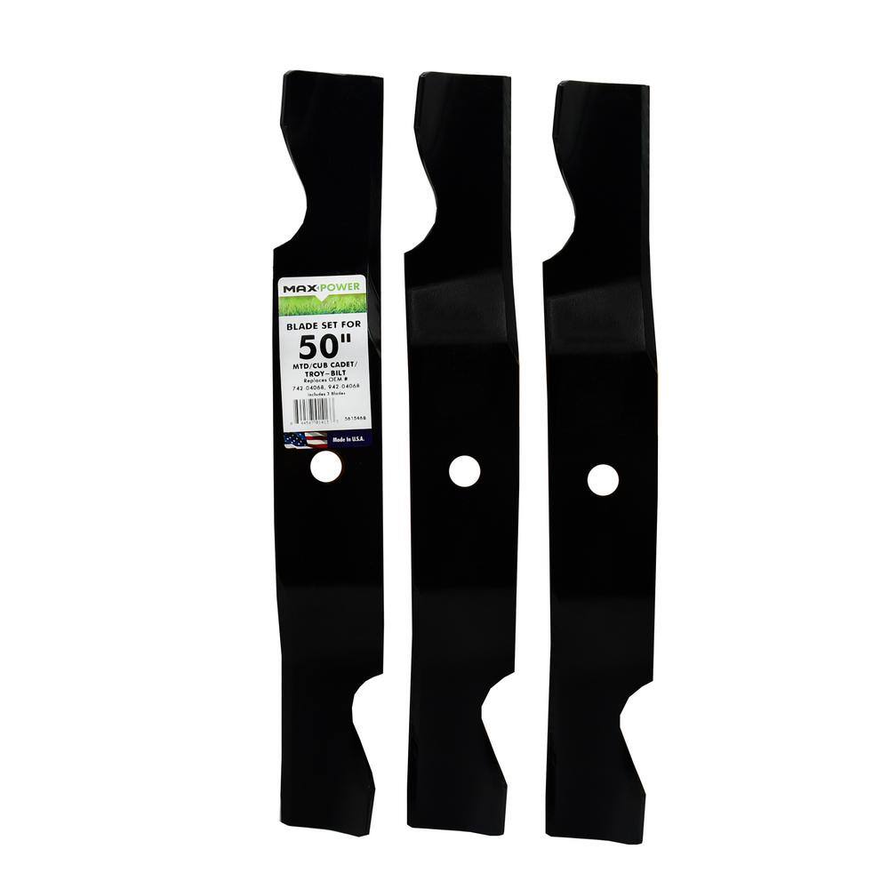 3 Heavy-Duty Blades for Many 50 in. Cut MTD, Cub Cadet, Troy-Bilt Mowers Replaces OEM #'s 742-04068,759-04047,759-4047 price history on PriceWatchPro