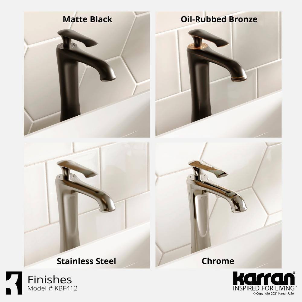 Chrome Single Handle Vessel Bathroom Faucet with Pop-Up Drain