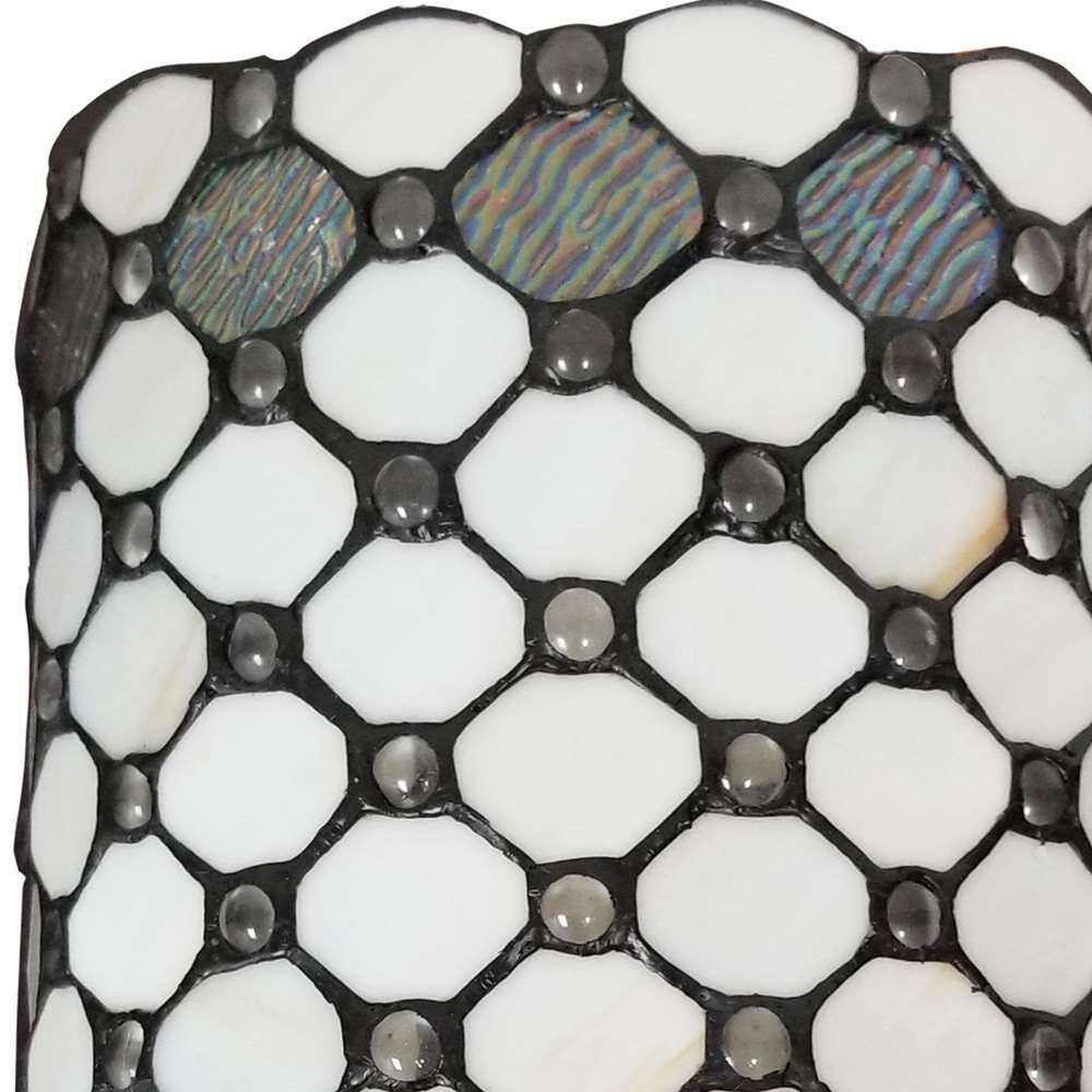 Tiffany Style White Jeweled Stained Glass Wall Sconce