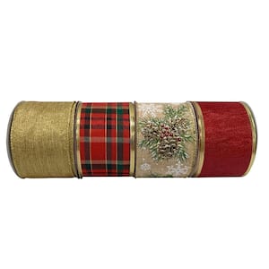 Home Accents Holiday 10 in. x 13 in. Gold Edge Red Velvet Bow 854VTAHDU17 -  The Home Depot