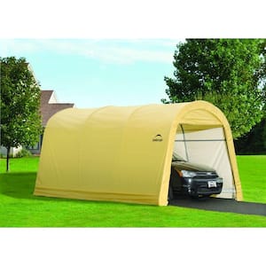 10 ft. W x 15 ft. D x 8 ft. H Steel and Polyethylene Garage without Floor in Sandstone with Corrosion-Resistant Frame