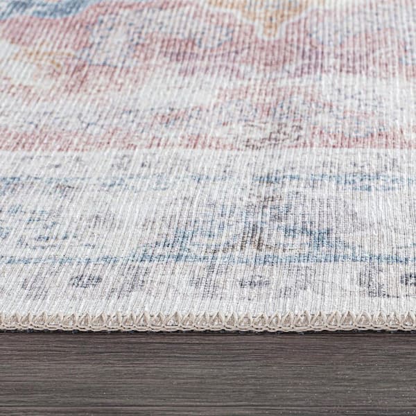 Bohemian Transitional Machine Washable 2'6"x10' Rust Runner Rug