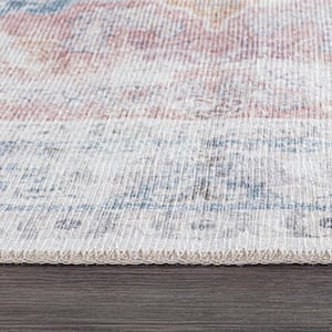 Rust 3 ft. 3 in. x 5 ft. Bohemian Transitional Machine Washable Area Rug