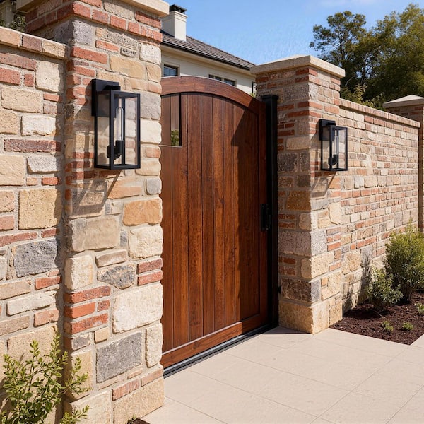 1-Light Matte Black Hardwired Outdoor Wall Lantern Sconce