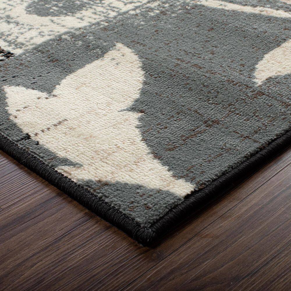 Beige Floral Patchwork 8' x 10' Synthetic Area Rug