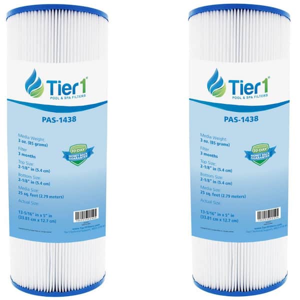 Tier1 PAS-1438 10 in. Dia. Spa Filter Cartridge for Dynamic 17-2327, Pleatco PRB25-IN, 817-2500, R173429 (2-Pack)