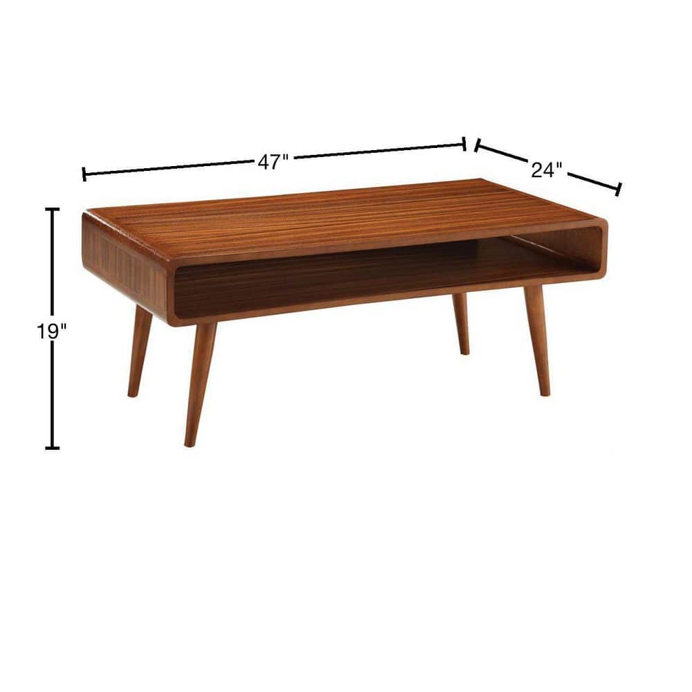 Zambrano Wood Round Chic Coffee Table with Open Storage