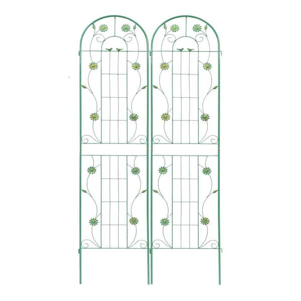 4-Pack Green Metal Garden Trellis 80 in. x 86.7 in. Rustproof Trellis for Climbing Plant Outdoor Rustproof Plant Support