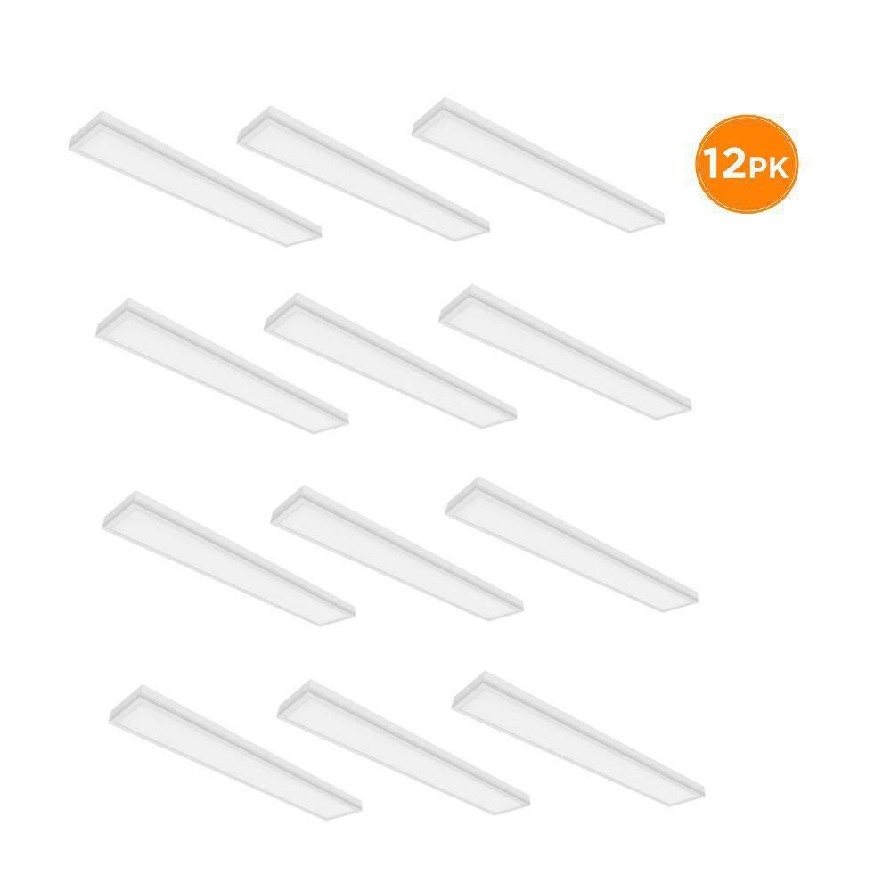 ETI LIGHTING 12-Pack PIVOT 4 ft. x 6 in. LED Flush Mount Ceiling Light ...